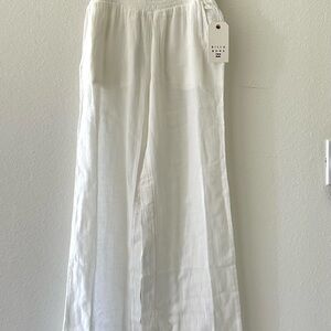 White Wide-Leg Pants